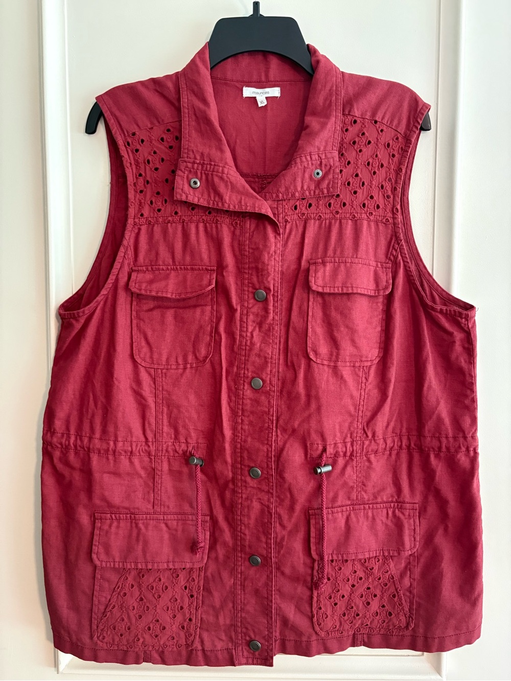 Maurices Sleeveless Eyelet Utility Vest
